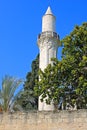 The minaret of the Grans Mosque ,Djami Kebir as it is called, in Larnaca, Cyprus