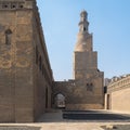 Minaret Ibn Tulun Mosque with helical outer staircase, Medieval Cairo, Egypt Royalty Free Stock Photo