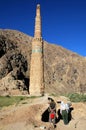 Archaeologists working at the Minaret of Jam, a UNESCO site in central Afghanistan. Royalty Free Stock Photo