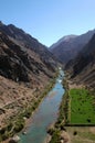 The Minaret of Jam, a UNESCO site in central Afghanistan. View of the Harirud river from the top. Royalty Free Stock Photo