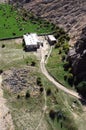 The Minaret of Jam, a UNESCO site in central Afghanistan. View from the top showing the UNESCO site building.