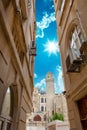 Minaret of Juma Mosque, Cume mescidi in the Baku Old City, Azerbaijan Royalty Free Stock Photo