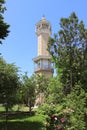 The minaret of Juma mosque in Penjikent city, Tajikistan Royalty Free Stock Photo