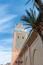 Minaret of the Koutoubia Mosque in the city of Marrakech, Morocco Royalty Free Stock Photo