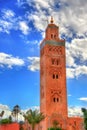 Minaret of Koutoubia Mosque in Marrakech, Morocco Royalty Free Stock Photo