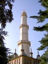 Minaret in the Lednice Valtice area, top part, in shade, Czech Republic