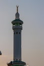 Minaret of Masjid Haram from Mecca - Saudi Arabia. Evening time. Iftar time in Ramadan. Royalty Free Stock Photo