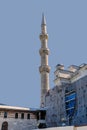 Minaret beside mosque being renovated