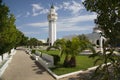 Minaret of the Mosque Cheikh Saleh Kamel situated in Les Berges du Lac, Tunisia Royalty Free Stock Photo