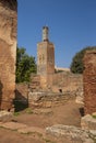 Minaret of the mosque in Chellah in Rabat, Morocco Royalty Free Stock Photo