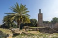 Minaret of the mosque in Chellah in Rabat, Morocco Royalty Free Stock Photo