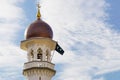 Minaret Mosque and Islamic flag of Masjid Kapitan Keling