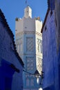 The minaret of MosquÃÂ©e Bab Al Souk in Chefchaouen, Morocco