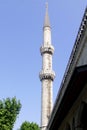 Minaret near of the Sultan Ahmed Mosque Royalty Free Stock Photo