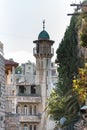 Minaret of Sheikh Reihan Mosque at the Al-wad street on the temple mount of Jerusalem, Israel Royalty Free Stock Photo