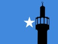 Minaret with Somalian Flag Royalty Free Stock Photo