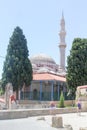 Minaret of Suleiman`s mosque, Rhodes Town, Greece