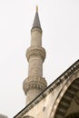 Minaret of Sultanahmet mosque Blue Mosque, Istanbul, Turkey Isolated on white background Royalty Free Stock Photo