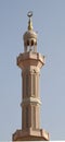 Minaret (tower) of a mosque in the vicinity of Dubai, United Arab Emirates. Religion. Royalty Free Stock Photo