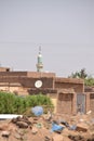Minarets of Islamic mosques from the `Lamab` and `Rimila` neighborhoods in Khartoum, Sudan in the neighborhoods inhabited by middl