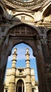 Minarets of Jaami mosque or Masjid of Champaner Pavagarh Archaeological site of Gujarat, India Royalty Free Stock Photo