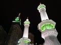 the minarets in masjidil haram, mecca, saudi arabia