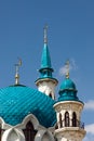 Minarets of the mosque in Kazan Kremlin Royalty Free Stock Photo