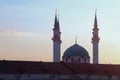 Minarets of Qol Sharif mosque. Tatarstan, Russia