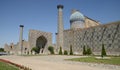 Minarets of Registan, Samarkand Royalty Free Stock Photo