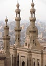 Minarets of two mosques with Cairo in the background Royalty Free Stock Photo