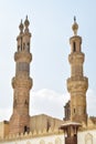 the minarets view of al-azhar mosque at cairo egypt