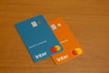 Inter bank logo credit card and Mastercard brand Royalty Free Stock Photo