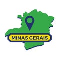 minas gerais map with map pin. Vector illustration decorative design Royalty Free Stock Photo