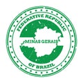 minas gerais map stamp. Vector illustration decorative design Royalty Free Stock Photo