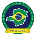 minas gerais map sticker. Vector illustration decorative design Royalty Free Stock Photo