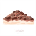 Minazuki mochi wagashi. Traditional japanese sweet made from red adzuki beans and a cake. Royalty Free Stock Photo