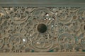 Minbar decoration with carved marble. Islamic architecture texture