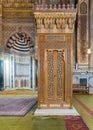 Minbar door with arabesque decorations tongue and groove assembled, inlaid with ivory and ebony, Rifaii Mosque, Egypt