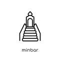 Minbar icon. Trendy modern flat linear vector Minbar icon on white background from thin line Religion collection