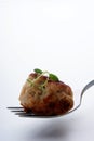 Mince balls on a fork