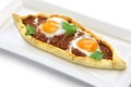 Mince meat pide, turkish pizza Royalty Free Stock Photo