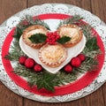 Mince Pies and Christmas Decorations Royalty Free Stock Photo