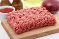 Minced beef with spices and condiment Royalty Free Stock Photo