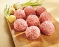 Minced delicatessen meat on a cutting board. Royalty Free Stock Photo