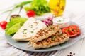 Minced Lula kebab grilled turkey chicken