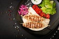 Minced Lula kebab grilled turkey chicken