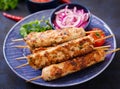 Minced Lula kebab grilled turkey chicken