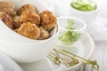 Minced meat ball in bowl Royalty Free Stock Photo