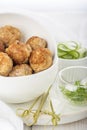 Minced meat ball in bowl Royalty Free Stock Photo