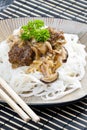 minced meat balls with mushrooms the Asian Royalty Free Stock Photo
